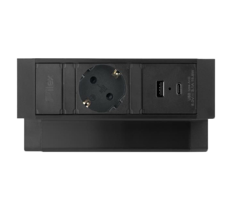 Filex Power Desk Up 2.0 Voorzien Van 1x230v & 1x USB A+C Charger