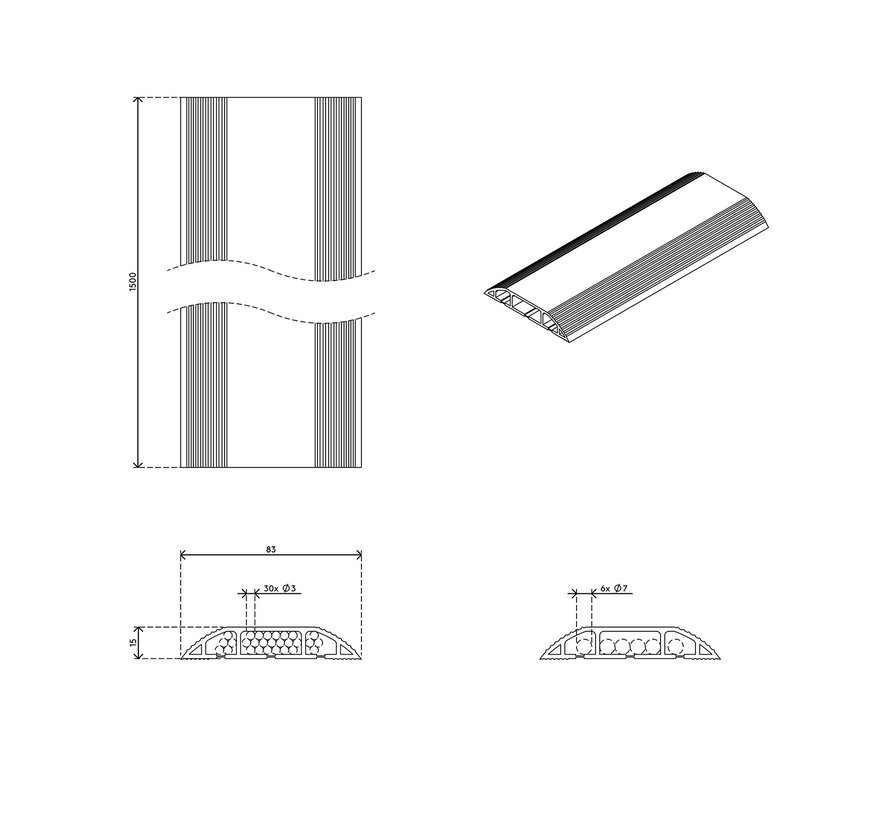 Addit Kabelbrug Om Kabels Over De Vloer Te Geleiden