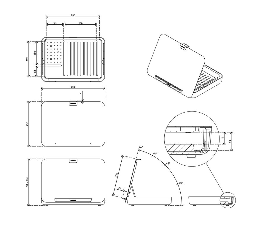 Bento Ergonomische Toolbox/Laptopstandaard