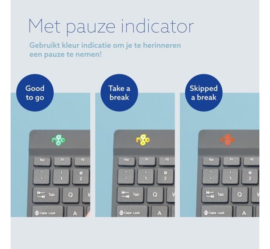 R-Go Split Break is een gesplitste QWERTY  toetsenbord in twee delen