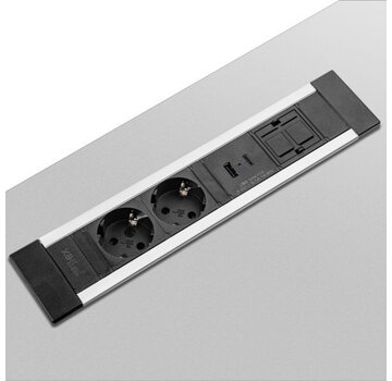 Filex Workspace Solutions Inbouw Powerstrip 2x Stroom + USB A/C + 2x Custom