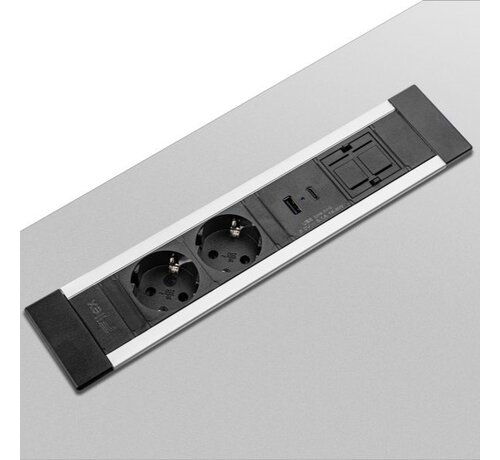 Filex Workspace Solutions Inbouw Powerstrip 2x Stroom + USB A/C + 2x Custom