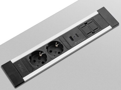 Filex Workspace Solutions Inbouw Powerstrip 2x Stroom + USB A/C + 2x Custom