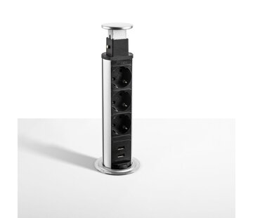 Filex Workspace Solutions Power Pop Up Inbouw Stopcontact 3x230V + 2x USB-A