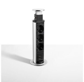 Filex Workspace Solutions Power Pop Up Inbouw Stopcontact 3x230V + 2x USB-A