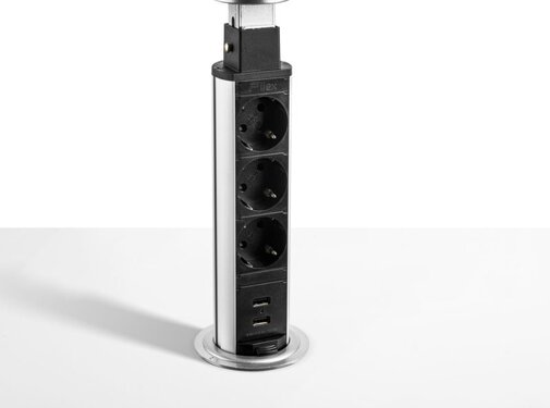 Filex Workspace Solutions Power Pop Up Inbouw Stopcontact 3x230V + 2x USB-A