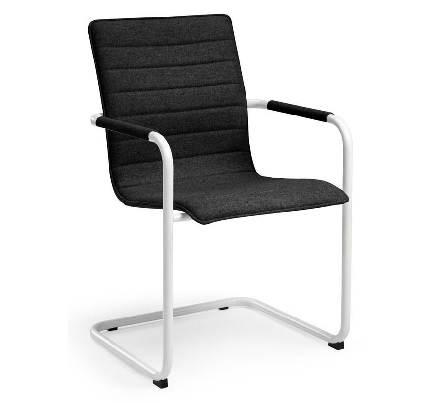 Santa Witte Vergaderstoel Met Armleuningen En Wolvilt Stoffering