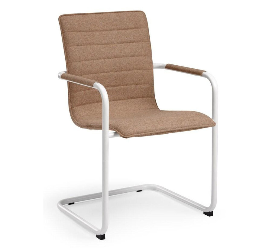 Santa Witte Vergaderstoel Met Armleuningen En Wolvilt Stoffering