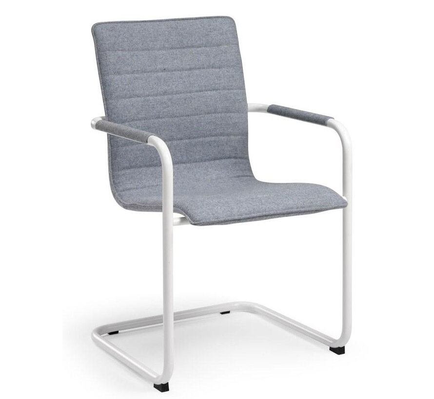 Santa Witte Vergaderstoel Met Armleuningen En Wolvilt Stoffering