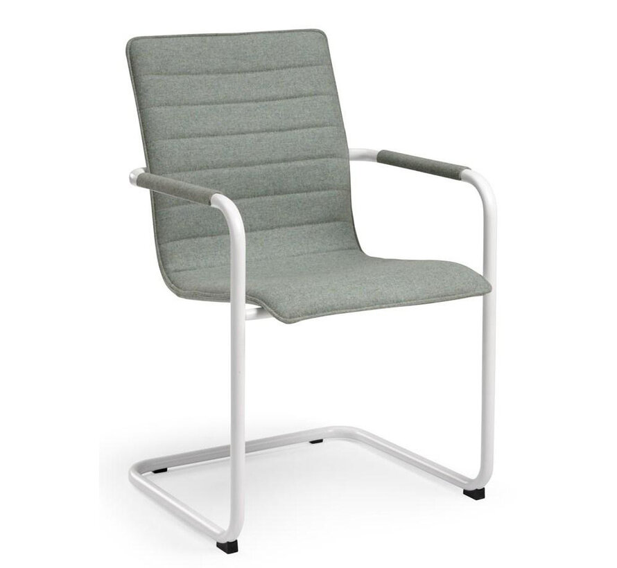 Santa Witte Vergaderstoel Met Armleuningen En Wolvilt Stoffering