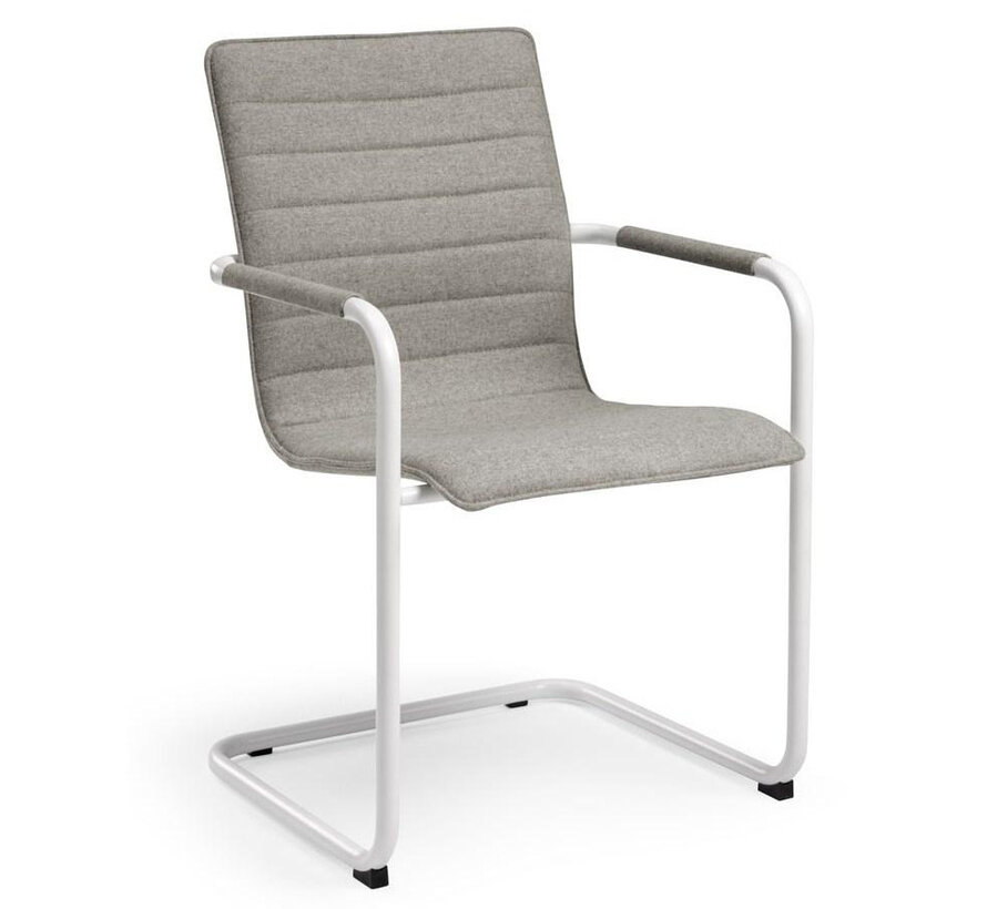 Santa Witte Vergaderstoel Met Armleuningen En Wolvilt Stoffering