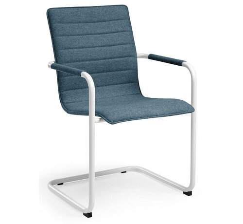 Santa Witte Vergaderstoel Met Armleuningen En Wolvilt Stoffering