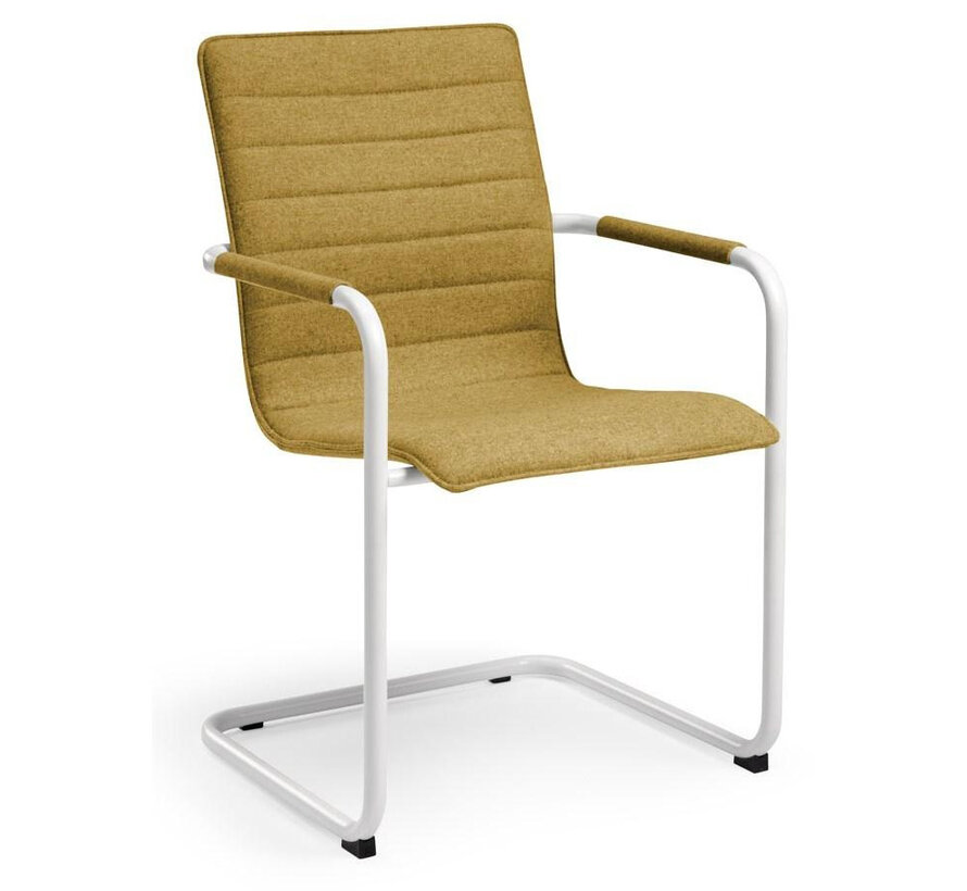 Santa Witte Vergaderstoel Met Armleuningen En Wolvilt Stoffering