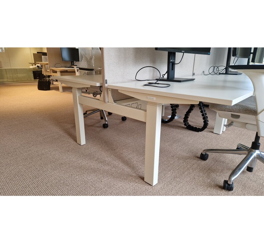 Flex Duo Ivoorwit Dubbel Zit-Sta Bureauframe