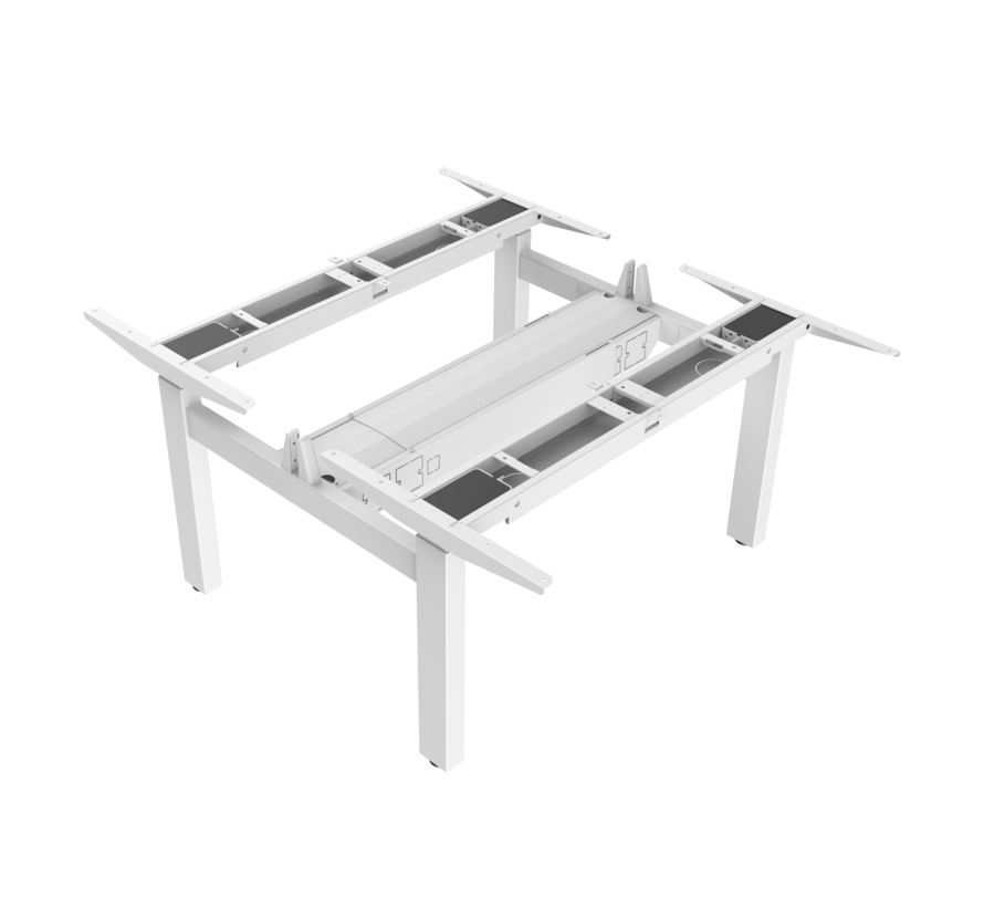 Flex Duo Ivoorwit Dubbel Zit-Sta Bureauframe