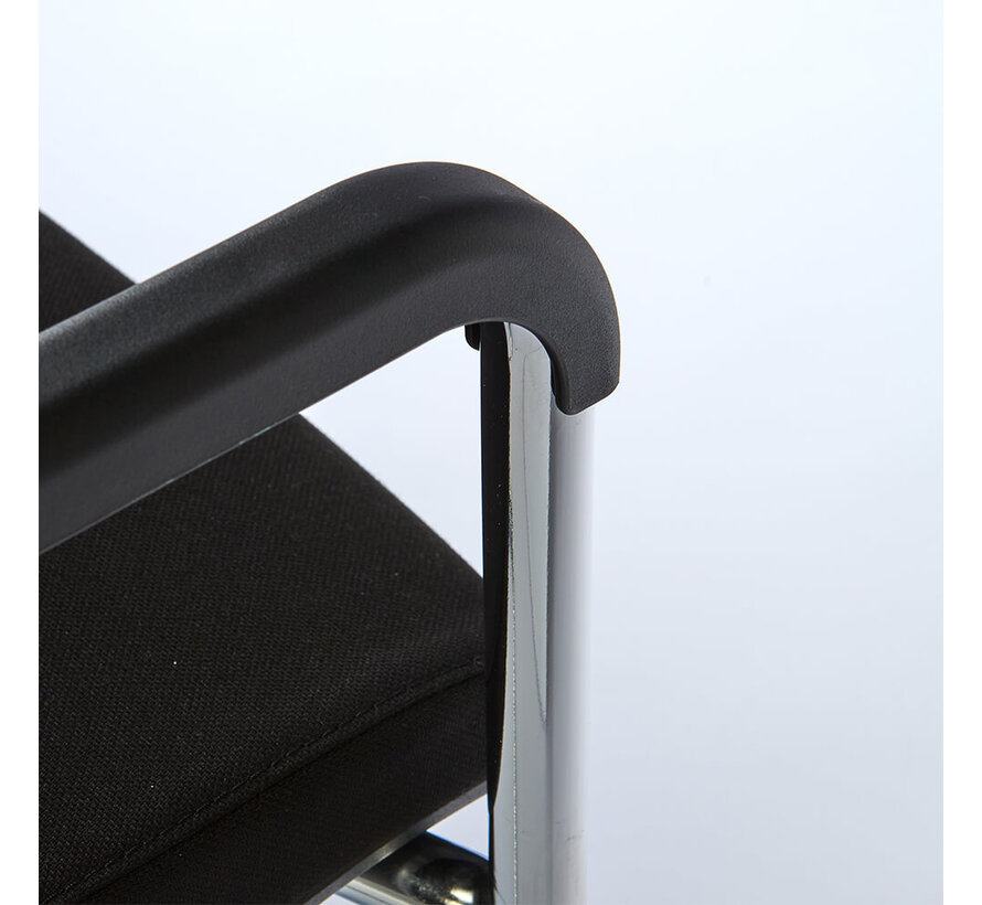 Slide Vergaderstoel Met Verchroomd of Zwart Sledeframe