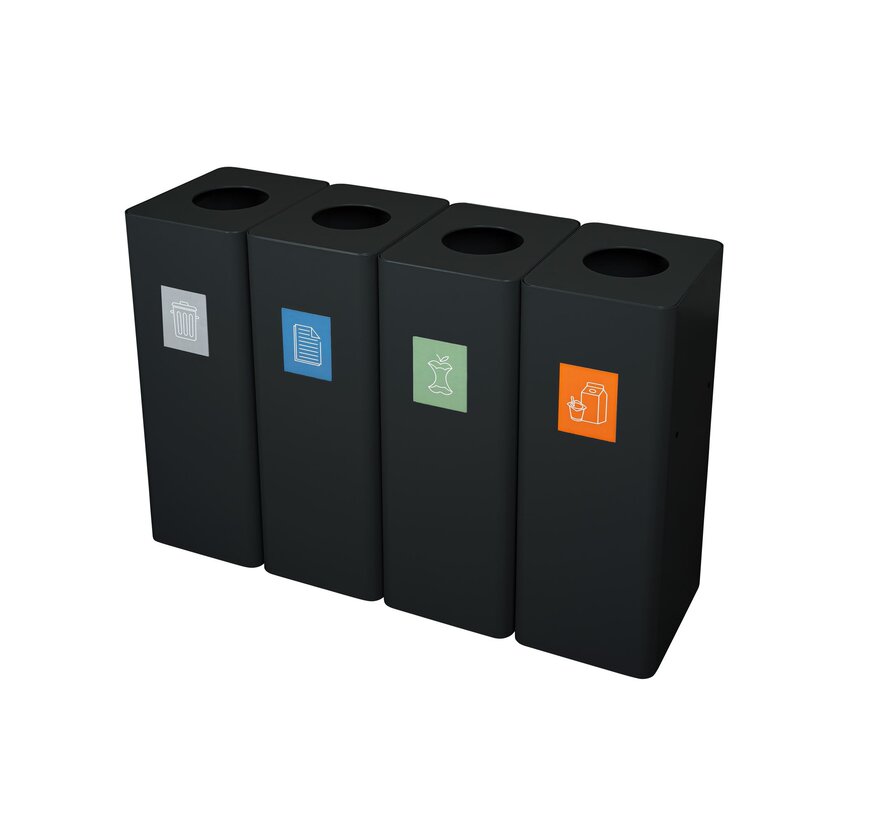 Zwarte Modulaire Afvalbak 70cm Hoog
