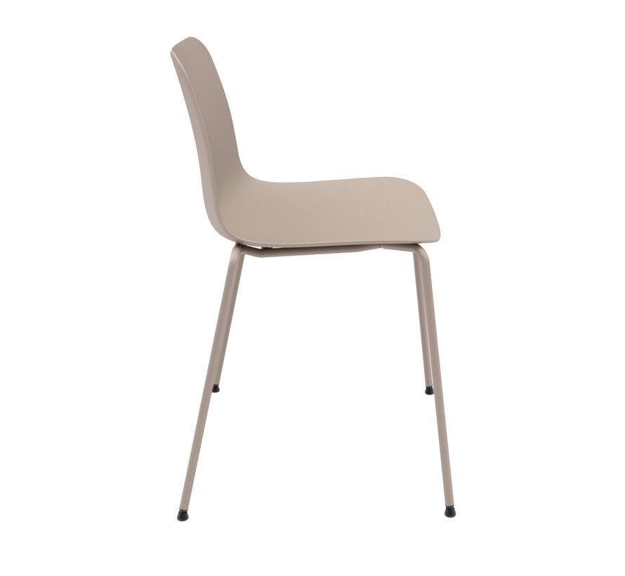 Loft kantinestoel met elegante poten en kunststof zitting in moderne kleuren