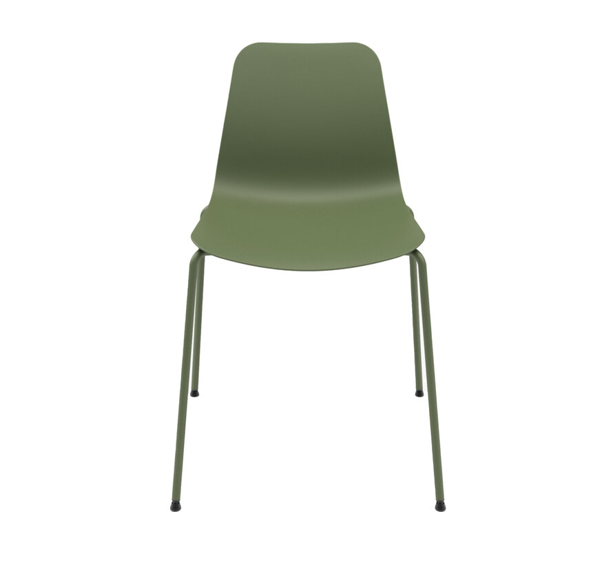 Loft kantinestoel met elegante poten en kunststof zitting in moderne kleuren