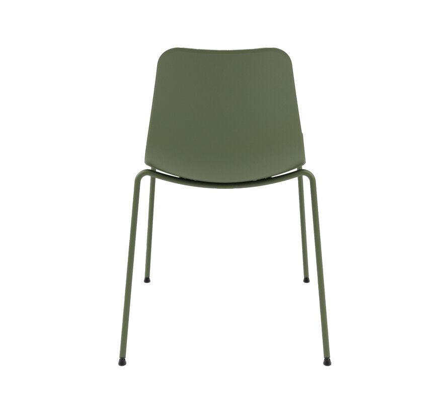 Loft kantinestoel met elegante poten en kunststof zitting in moderne kleuren