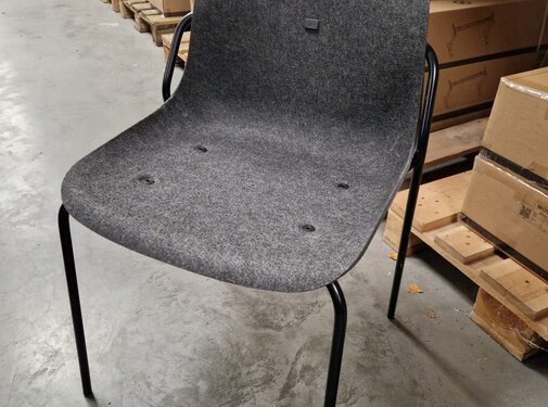 Vepa Kantinestoel / Vergaderstoel – Filt – Zwarte Poten - 2 stuks