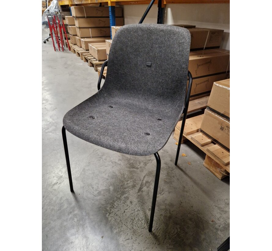 Vepa Kantinestoel / Vergaderstoel – Filt – Zwarte Poten - 2 stuks