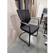 2 Vergaderstoelen - Zwart - Mesh Rug - Armleuningen