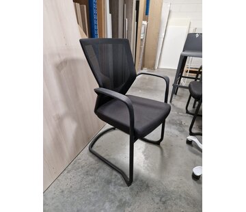 2 Vergaderstoelen - Zwart - Mesh Rug - Armleuningen