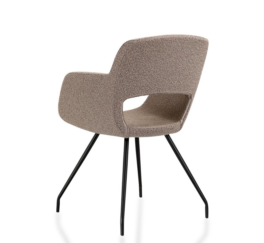 Vergaderstoel Melvar met bouclé teddy stoffering