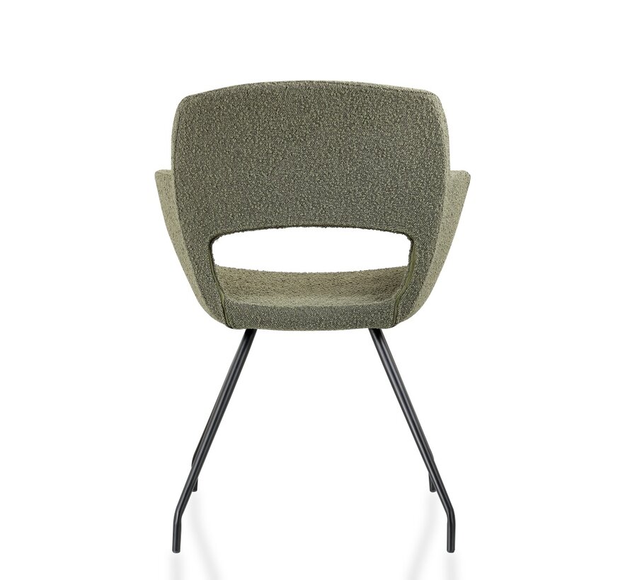 Vergaderstoel Melvar met bouclé teddy stoffering