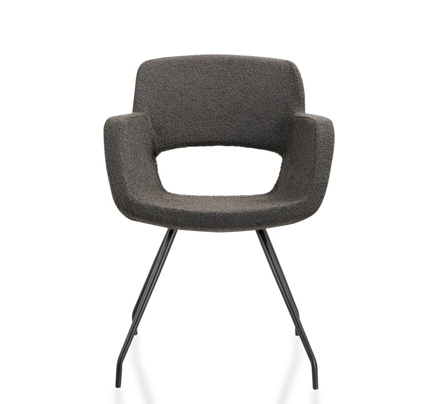 Vergaderstoel Melvar met bouclé teddy stoffering