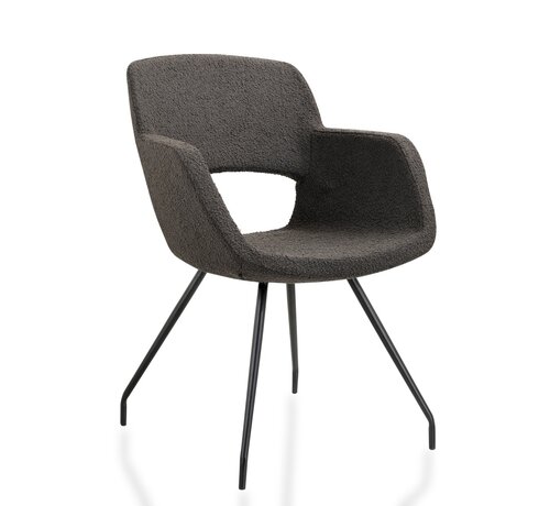 Vergaderstoel Melvar met bouclé teddy stoffering