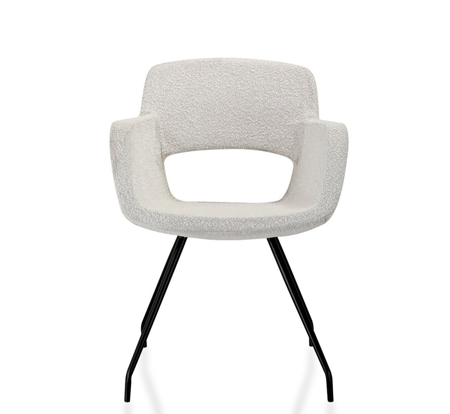 Vergaderstoel Melvar met bouclé teddy stoffering