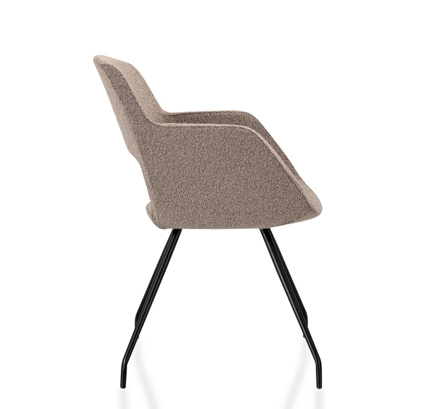 Vergaderstoel Melvar met bouclé teddy stoffering