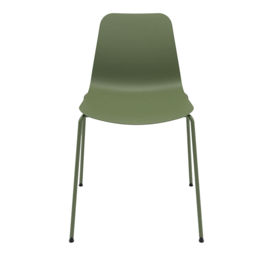 Vergaderstoel met kunststof zitting en vierpoots onderstel