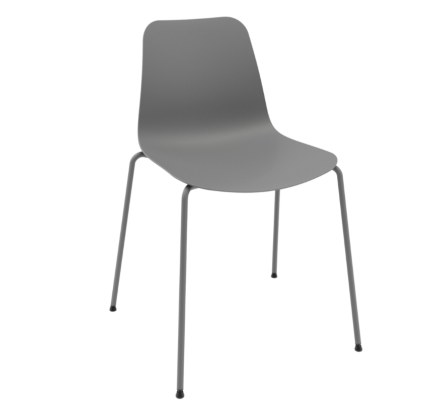 Vergaderstoel met kunststof zitting en vierpoots onderstel