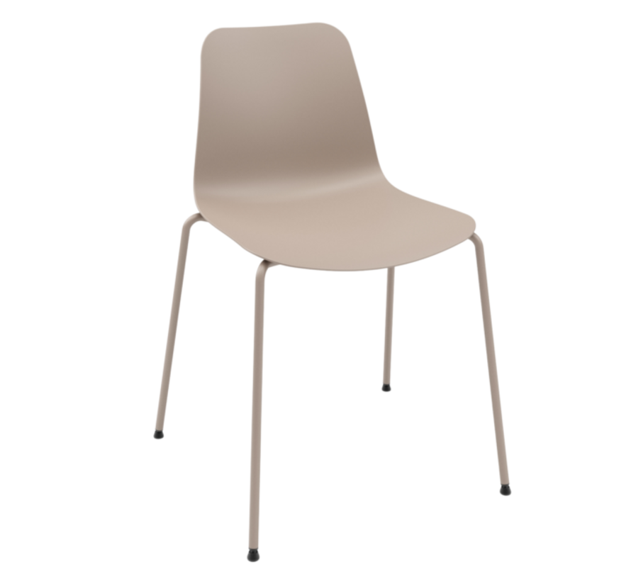 Vergaderstoel met kunststof zitting en vierpoots onderstel