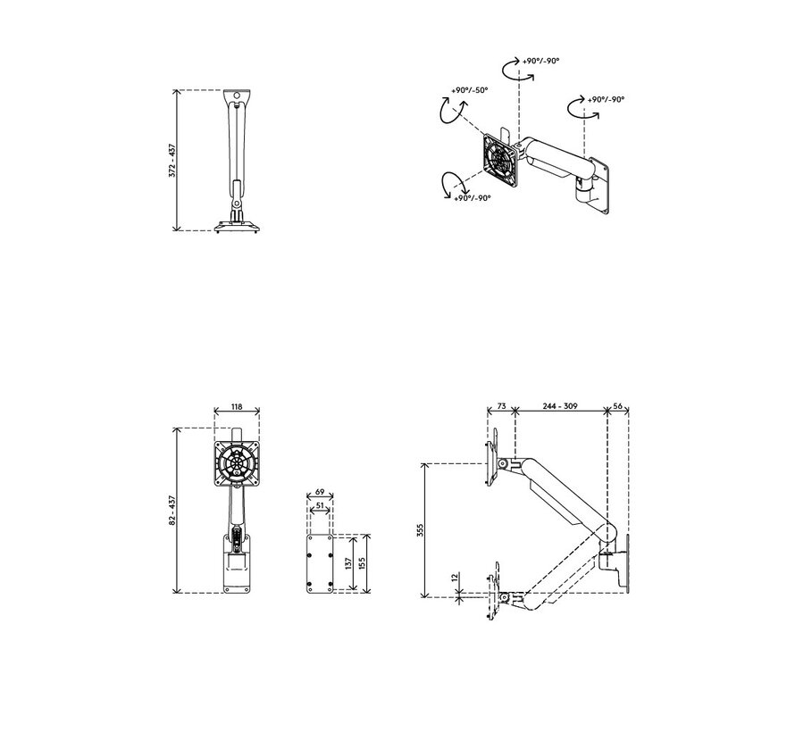 Viewprime plus monitorarm - wand 31
