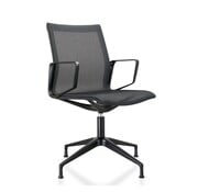 Design Mesh Zwarte Vergaderstoel met zwart gelakt aluminium frame