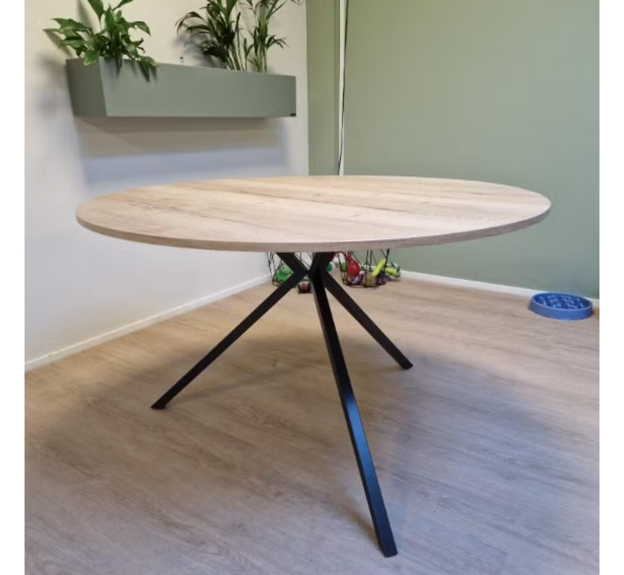 Outlet: Ronde vergadertafel zwart frame Ø120 cm