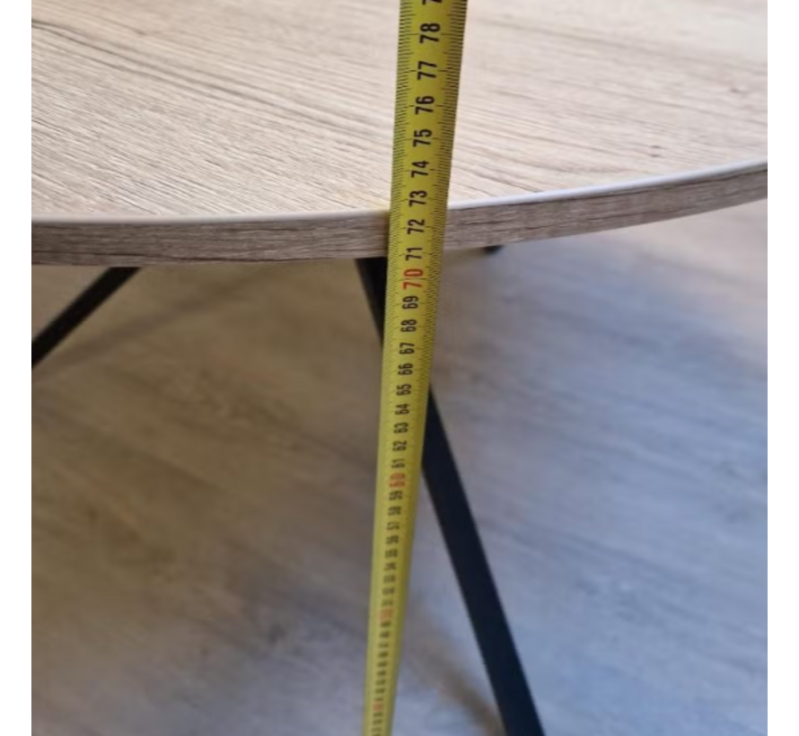 Outlet: Ronde vergadertafel zwart frame Ø120 cm