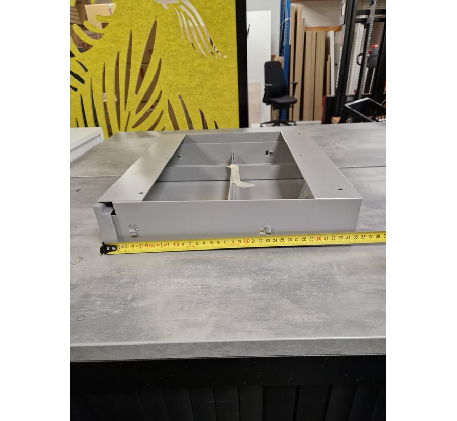 Outlet: Onderbouw Lade Metaal – Afsluitbaar – Zilver