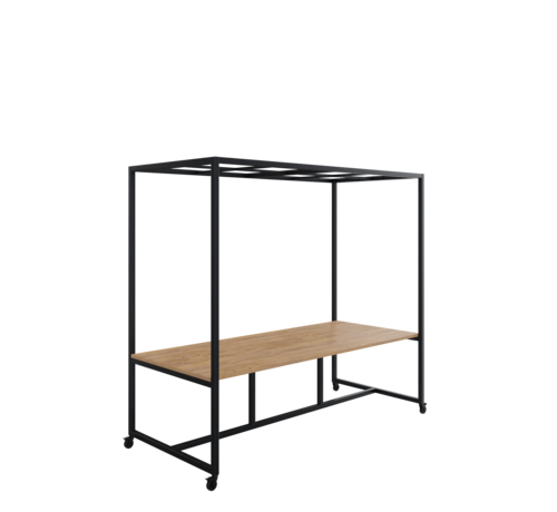 Huislijn kantoormeubelen Kantinetafel Move 75 cm Hoog 240 x 100 cm op wielen 75 cm hoog
