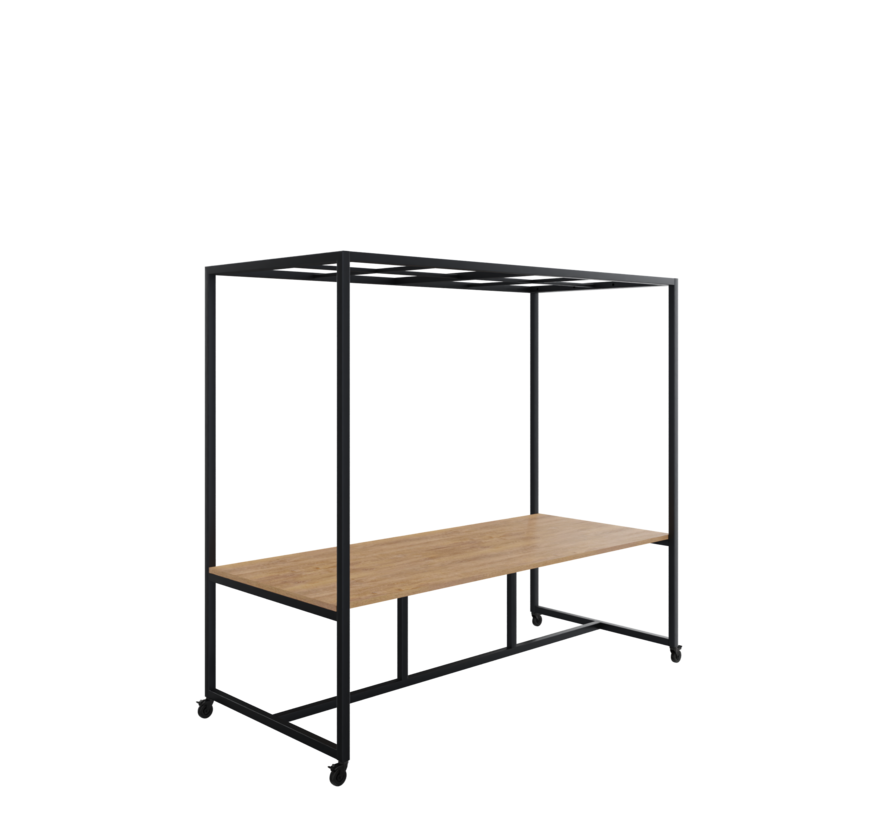 Kantinetafel Move 75 cm Hoog 240 x 100 cm op wielen 75 cm hoog