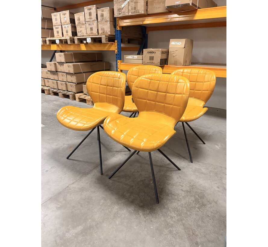 Outlet: Vergaderstoel Zuiver set van 4 stoelen geel