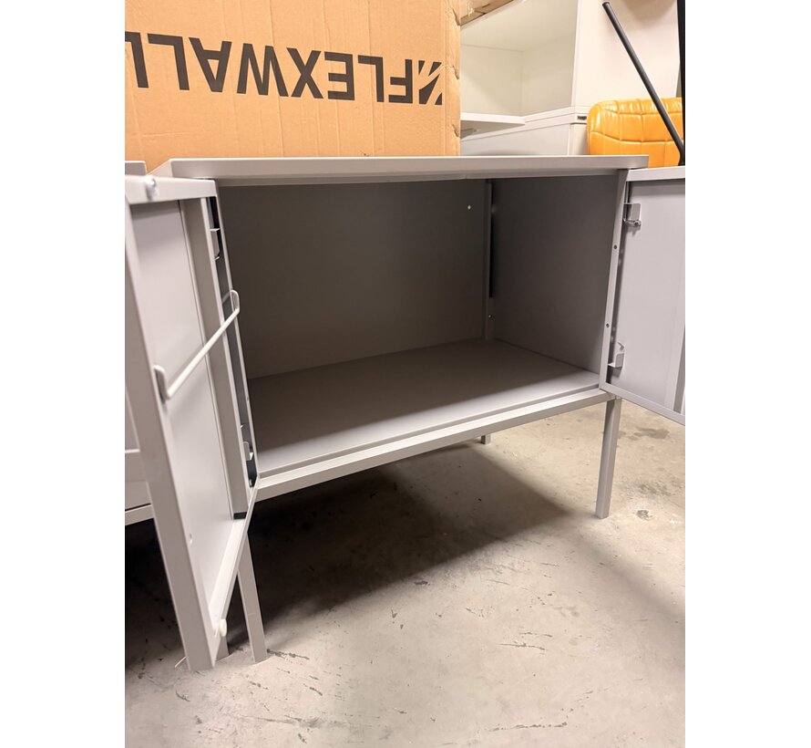 Outlet: Lage archiefkast grijs 2 stuks