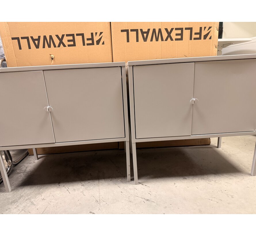 Outlet: Lage archiefkast grijs 2 stuks