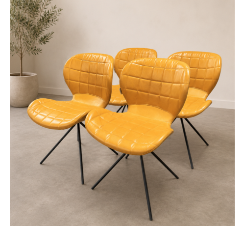 SZ Outlet: Vergaderstoel Zuiver set van 4 stoelen geel