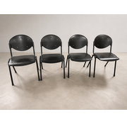 SZ Outlet: 4 Kantinestoelen zwart kunststof