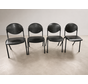Outlet: 4 Kantinestoelen zwart kunststof met stalen frame